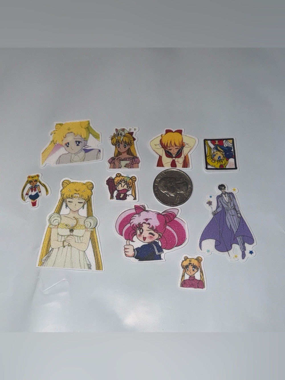 10 Sailor Moon Mini Stickers Misc Sizes & Colors